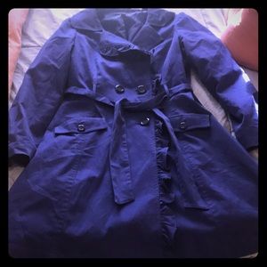 Lightweight royal blue trench coat
